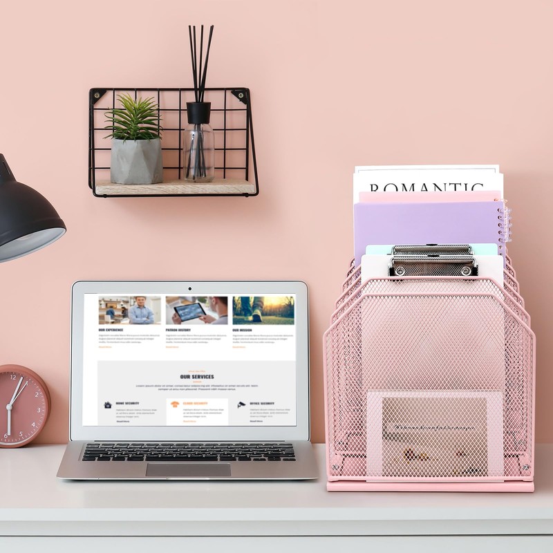 SUMMORO Inclined File Organizer for Desk, 7-Tier Vertical File Folder