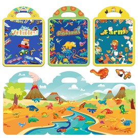3 Pack Pegatinas Para Niños de 2 a 4 Años Calcomanías Reutilizables Marinos Pegatinas Pequeños Preescolar Educación Aprendizaje Juguetes para Niños Niñas Cumpleaños Regalos de Navidad