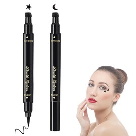 Eyeliner Stempel,Eyeliner,Eyeliner Wasserfest Schwarz,2PCS Eyeliner Wasserfest,Winged Eyeliner,Winged Eyeliner Stempel,Wasserdicht und Langlebig