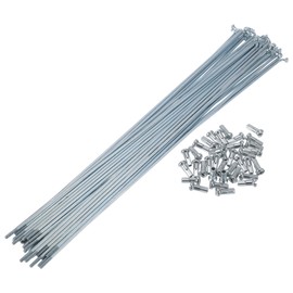 TUCKBOLD Bicycle Spokes Bike Wheel Spokes Silver Tone Nipple 1 Set 13G 259mm Length 45 Steel Galvanized