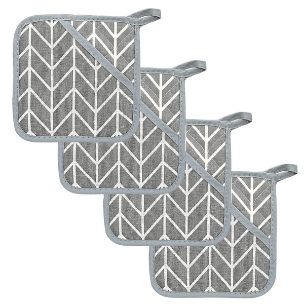 Set of 4 Pot Holders with Bag, Large Square Pot