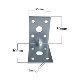 Corner Braces Brackets Plates, Heavy Duty Wooden Angle, Metal Steel Sheet Galvanised 1.97"x 1.97"x 1.38"x 0.08"(50 x 50 x 35mm x2mm) Pack of 10pcs