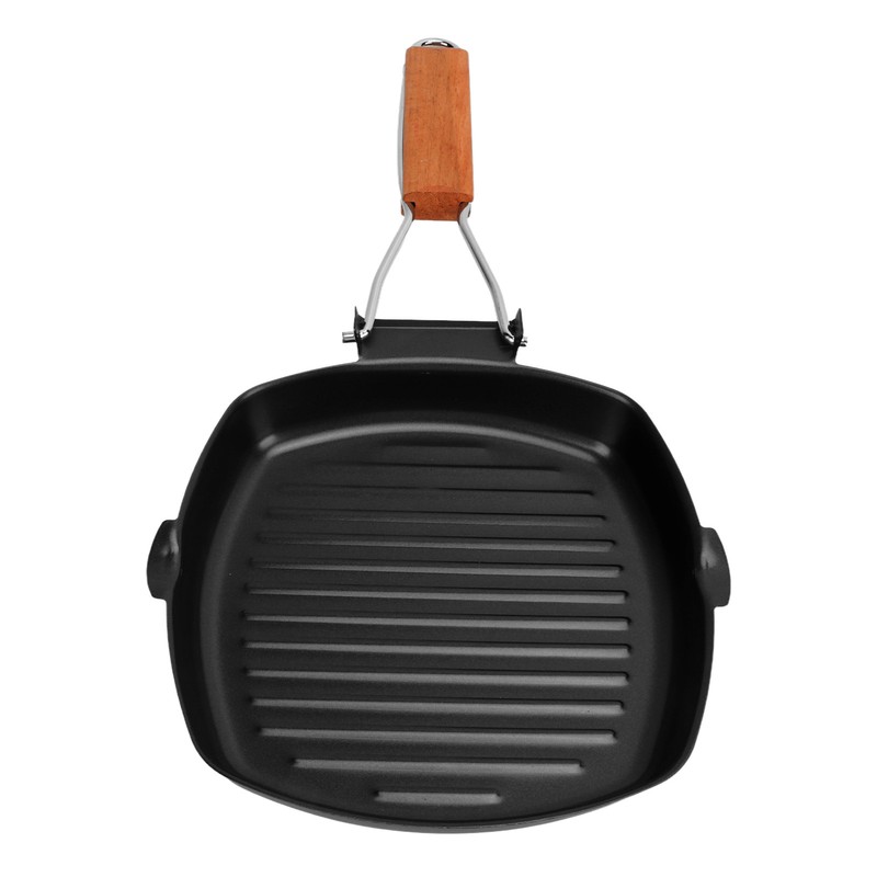 Frying Pan Folding Non Stick Portable Anti Scald Wooden Handle