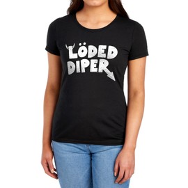 Popfunk Diary of a Wimpy Kid LÖDED DIPER Distressed Logo Women's T Shirt (Small) Black