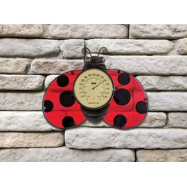 Poolmaster 54578 Ladybug Wall Décor and Thermometer for Home or Garden, Red