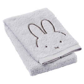 Nishikawa【西川】 Miffy Face Towel, Made in Japan, Imabari, Uses Untwisted Yarn for a Fluffy Feel, Gray, TT24160623
