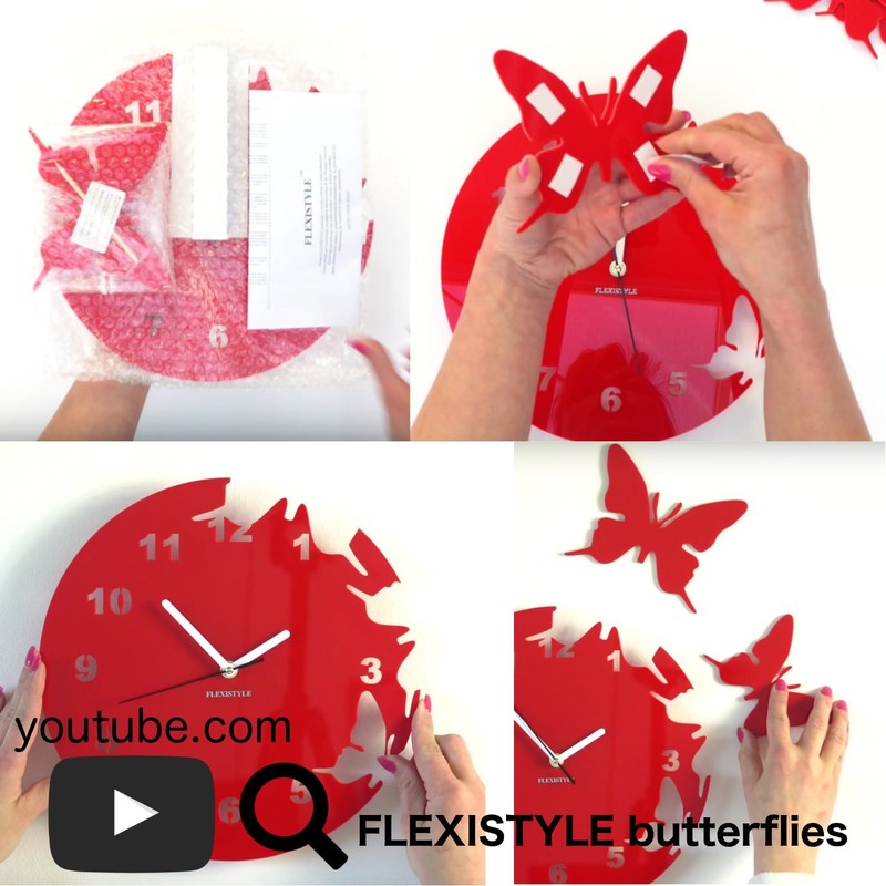 Round and modern butterfly wall clock with no tick sound