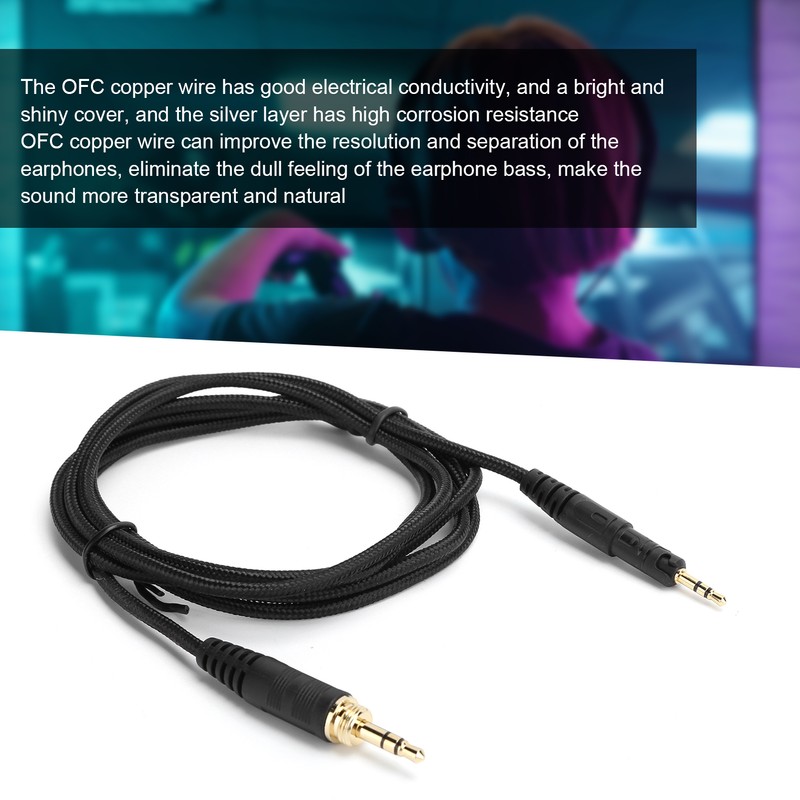 Headphone Audio Cable Braid AUX Cord Replacement for ATHM50X M40X