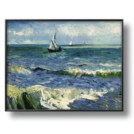 NIHO-JIUMA Diamond Painting Kits Van Gogh Seascape, 5D Diamond Art Kit Full Drill Canvas Painting Gift for Adults, Home Art Deco (40x50cm/16x20inches)