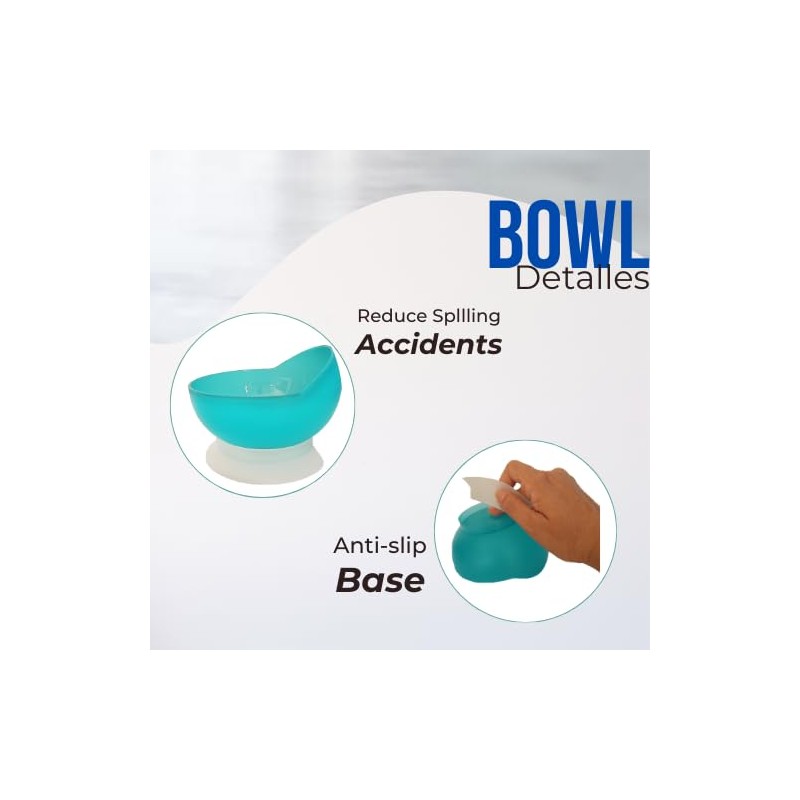 Scoop Bowls for Elderly | High-Low Scoop Bowl with Suction