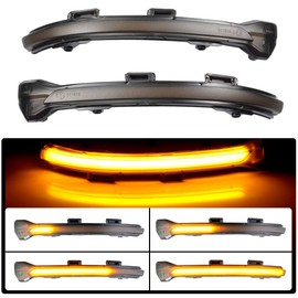 Hacreyatu Dynamic Led Side Mirror Sequential Turn Signal Lights Smoked Lens For VW Golf 7 MK7 GTI 7 R 7.5 Golf Sportsvan L II (Yellow)