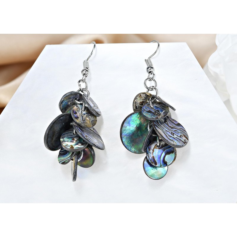 AeraVida Ocean Inspired Round Cluster of Abalone Seashells Boho Chic