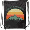inktastic Joy in the Journey Retro Sunset Drawstring Bag Black