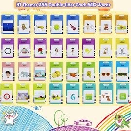 MAYAPHILOS English Pocket Speech with 510 Sight Words for Toddlers, English Learning Education Toys, Montessori Interactive Toys Talking Flash Cards for Toddlers