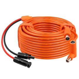 XRDS -RF Solar Panel to DC 8mm Adapter Cable 50FT, Solar Connector to DC7909/8020 Male Plug Extension Cord, 12AWG+14AWG Tinned Copper Wire Compatible with Portable Power Station