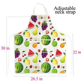 BNQL Fruit Apron with Pockets Fruit Gifts For Fruit Lovers Fruit Themed Apron Watermelon Pear Lemon Strawberry Apron Gifts