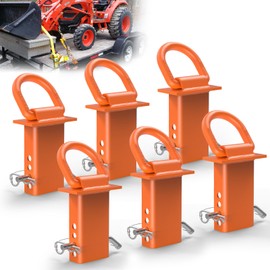 5/8” Stake Pocket Tie Down D Rings | Heavy Duty Trailer Tie Down Rings with Anti-Loss Pin | 6 PCS Adjustable Utility Trailer D Rings 18000 LBS Capacity for Flatbed Cargo Accessories | Orange