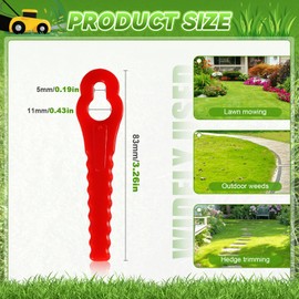 100 Pcs Plastic Grass Trimmer Replacement Blades, 83 mm Garden Mower Blades Cordless Lawn Mower Cutting Blades Lawn Strimmer Accessories Tool for Swift Ryobi VonHaus Grass Strimmer