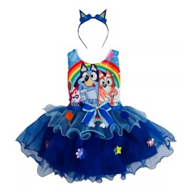 Tienda Tuybb Vestido Disfraz Bebé Niña Bluey Bingo Cachorrita Caricatura Fiesta Cumpleaños Rosa Bonito Tutu