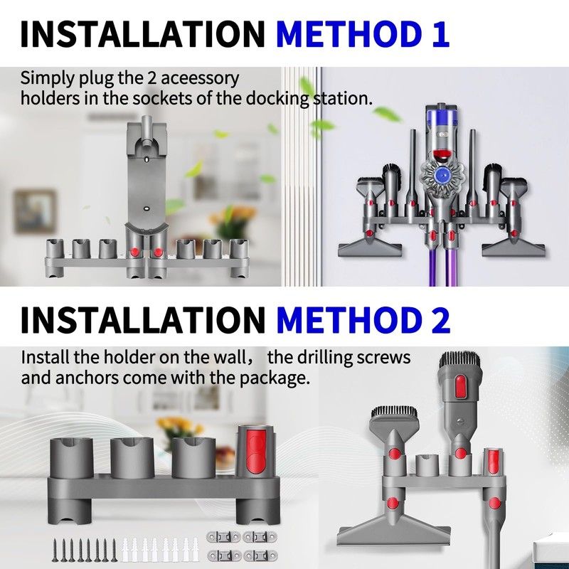 Premium Accessory Holders for Dyson Vacuum Cleaners - Wall Mount