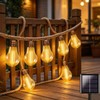 Solar String Lights Outdoor, 15.7FT Vintage Hemp Rope Patio Lights