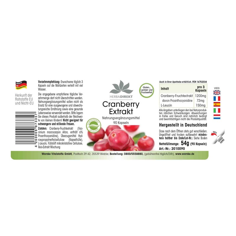 Cranberry Capsules - Cranberry Extract 25x Concentrated - High Dose