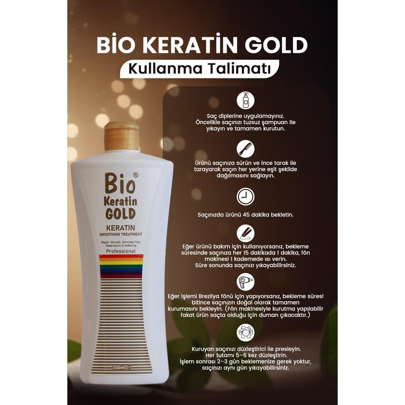 Organic Keratin Gold 700ml Keratin Gold Hair Care Product -