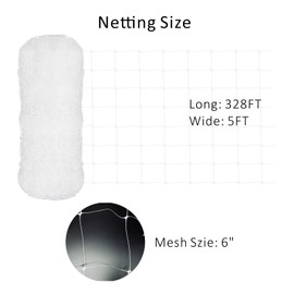 Toolazy Plastic Garden Trellis Netting Bulk Roll 59''x328' Heavy-Duty Garden Netting for Climbing Plants,Garden Melons Vegetables, Grape Racks, Hydroponic