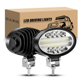 RIGIDON 2 x 5.5 Inch 14 cm 20 W Oval LED Work Light Bar, LED Headlight Offroad Lighting 12 V 24 V Waterproof LED Work Light Bar for 4 x 4 Car Tractor Car Auxiliary Headlight