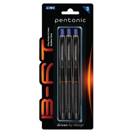 Pentonic LINC B-RT Penna a sfera/Retrattili e ricaricabili/Scatto scorrevole e precisa/Diametro punta 0,7 mm/Spessore tratto 0,3 mm/Blu/Scuola e ufficio/3 pezzi