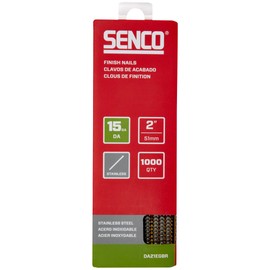 SENCO DA21EGBR 2" 15 Gauge Angled Finish Nails, Stainless Steel Finish 1,000 Count Pack