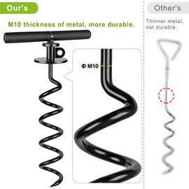 Lifeswell 15 Inch Dog Tie Out Stake, Heavy Duty Dog Spiral Stake for Medium to Large Dogs up to 220lbs, No Tangle, Dog Anchor for Yard, Camping, and Beach