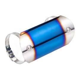 MONOSTORE Muffler Guard Motorcycle Clamp Heat Band Protector Silencer Shield Cover Motorcycle Stainless Steel Universal Blue
