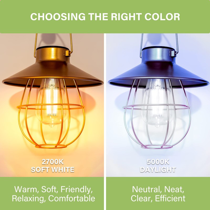 Sigalux Edison Bulbs, E26 LED Bulb ST58 Filament Clear Non-Dimmable