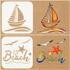 9 Pcs Compass Anchor Stencils for Painting Reusable Plastic 6×6