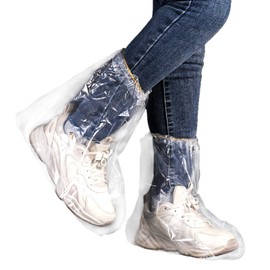 5 Paare Wasserdichte Regenschuh Abdeckungen mit Gummizug, Einweg Stiefelüberzieher für Männer und Frauen, Transparenter Überziehschuhe Wasserdichte Rutschfeste für Outdoor Camping