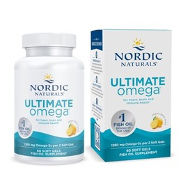 Nordic Naturals | Suplemento Alimenticio Ultimate Omega | 1280 mg Omega‑3 Totales (EPA+DHA) por Porción (2 Cápsulas) | 60 Cápsulas Blandas Sabor Limón