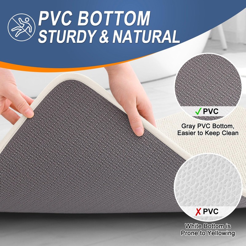 OLANLY Toilet Rugs U-Shaped 24x20, Extra Soft Absorbent Thick Memory