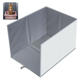Reallnaive 27.8"L×19.5"W×16.93"H Cat Litter Box Enclosure Splash Guard with Removable Mat Large High Sided Enclosure for Litter Pan Water Resistant Easy Clean Anti-Leakage Pee Shields Privacy Screen
