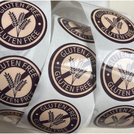 100pcs 2.5cm Gluten Free Sticker Pantry Food Label Thank You Business Sticker Tag Parcel Mailing Seal Food Warning Label Tag