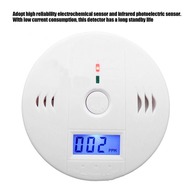 Carbon Monoxide Detector Alarm with LCD Display Soot Home Gas