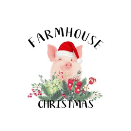 Farmhouse Christmas Pig Piglet with Santa Hat Notebook Wall Decoration Wall Decals Cute Piggy Red Self-Adhesive Wall Decal for Refrigerator Nursery Party Trucks Vinyl 18in
