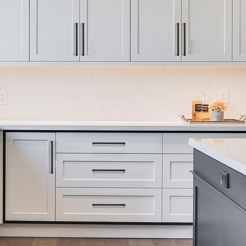 Ravinte 10 Pack Solid Kitchen Cabinet Handles Matte Black Cabinet