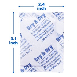 Dry & Dry 10 Gram [100 Packets] Premium Silica Gel Pure & Safe Silica Gel Packets Desiccant Silica Gel Packs(Rechargeable Fabric Silica Packets for Moisture) - 10 Humidity Indicator Cards(Reusable)