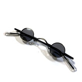 MeSmart Steampunk Small Round Sunglasses, Small, Small Diameter, Lightweight, Black, Rohan Kishibe, Black