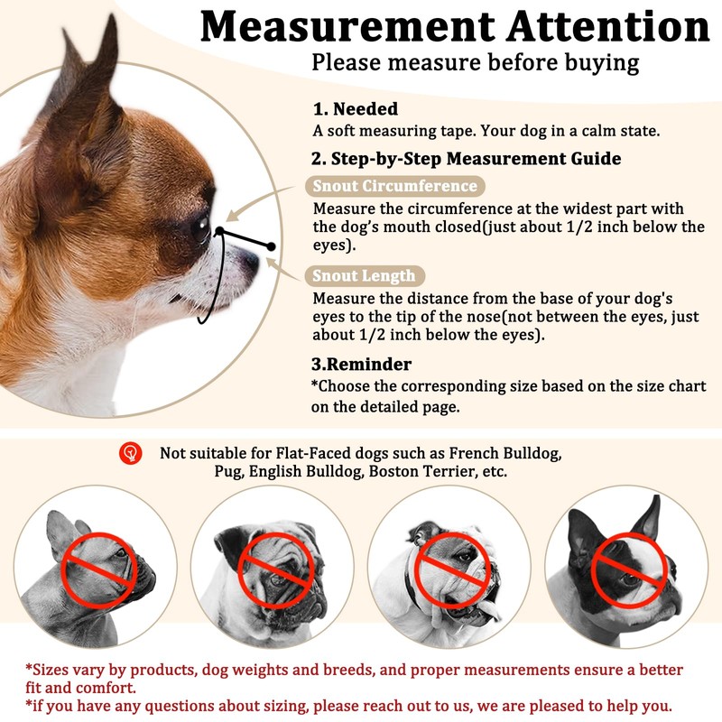 Mayerzon Short Snout Dog Muzzle, Small Muzzle for Chihuahua Shih