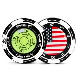 Golf Green Reader with Ball Marker Magnetic Round Bubble Level - High Precision Golf Putting Aid Putting Green Golf Accessories for Men Women (1 Pack)