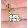 Gold Girl Power GRL PWR Charm Zipper Pull &Keychain Add