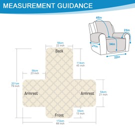 TAOCOCO Recliner Copridivano, Impermeabile Copertura per Braccioli, Con Tasca Laterale (1 Seater, Grigio Chiaro)