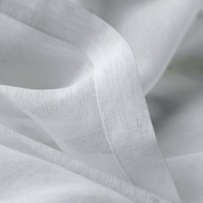 Singinglory Eyelet Voile Curtains Set of 2 with Tiebacks,White Sheer
